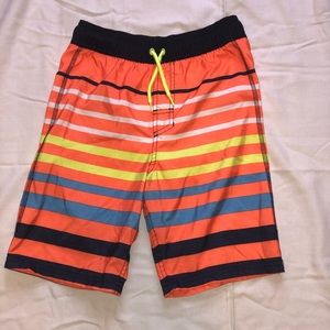 Orange swim trunks for boys